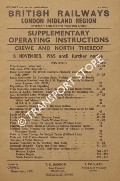 Supplementary Operating Instructions - Crewe and North Thereof, 6 November 1965 until further notice by British Railways London Midland Region (Western and North Western Lines)